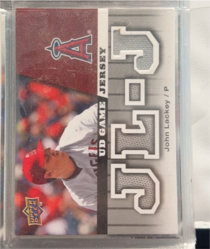 2009 Upper Deck UD Game Jersey #GJ-JO John Lackey — front