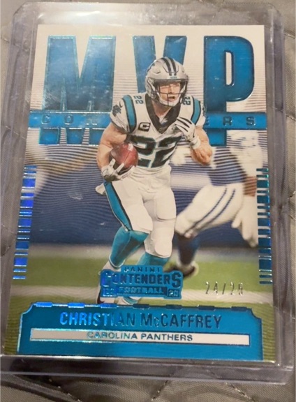 2020 Panini Contenders MVP Contenders #MC-CM Christian McCaffrey — front