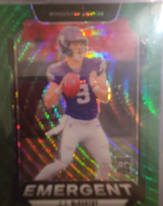 2024 Panini Prizm #19 J.J. McCarthy Emergent Green Wave Prizm Rookie — front