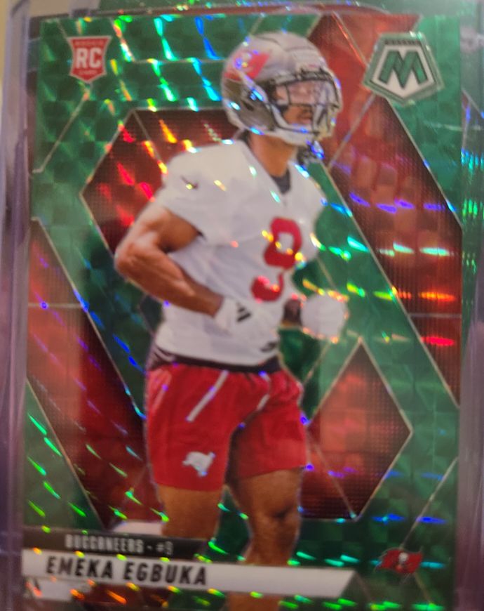 2025 Panini Mosaic #376 Emeka Egbuka Green Mosaic Prizm Rookie — front