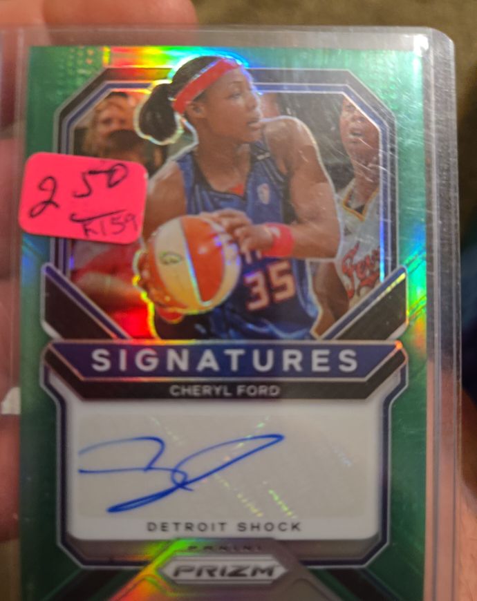 2021 Panini Prizm WNBA #SG-CFD Cheryl Ford Signatures Green Prizm — front