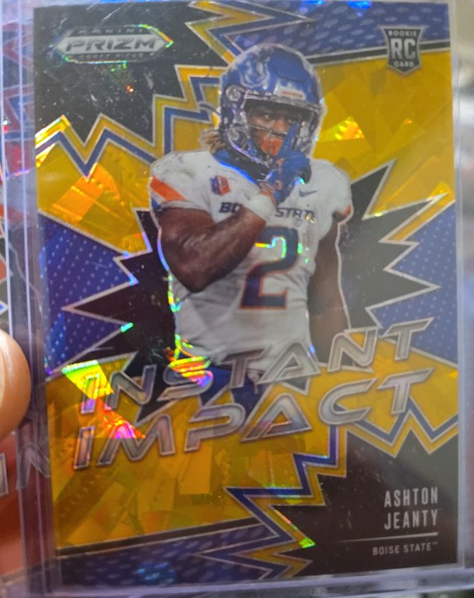 2025 Panini Prizm Draft Picks #II-AJY Ashton Jeanty Instant Impact Gold Ice Prizm — front