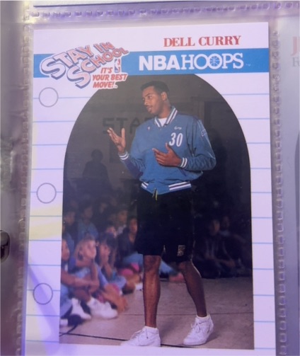 1990 NBA Hoops #387 Dell Curry Stay in School — front