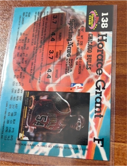 1992-93 Topps Stadium Club #138 Horace Grant — front