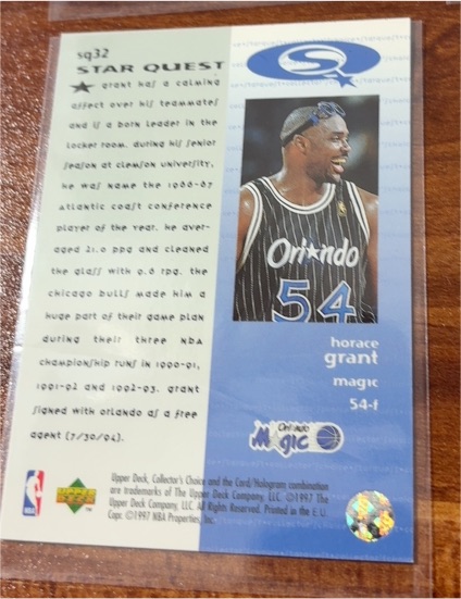 1996 Upper Deck Star Quest #sq32 Horace Grant — front