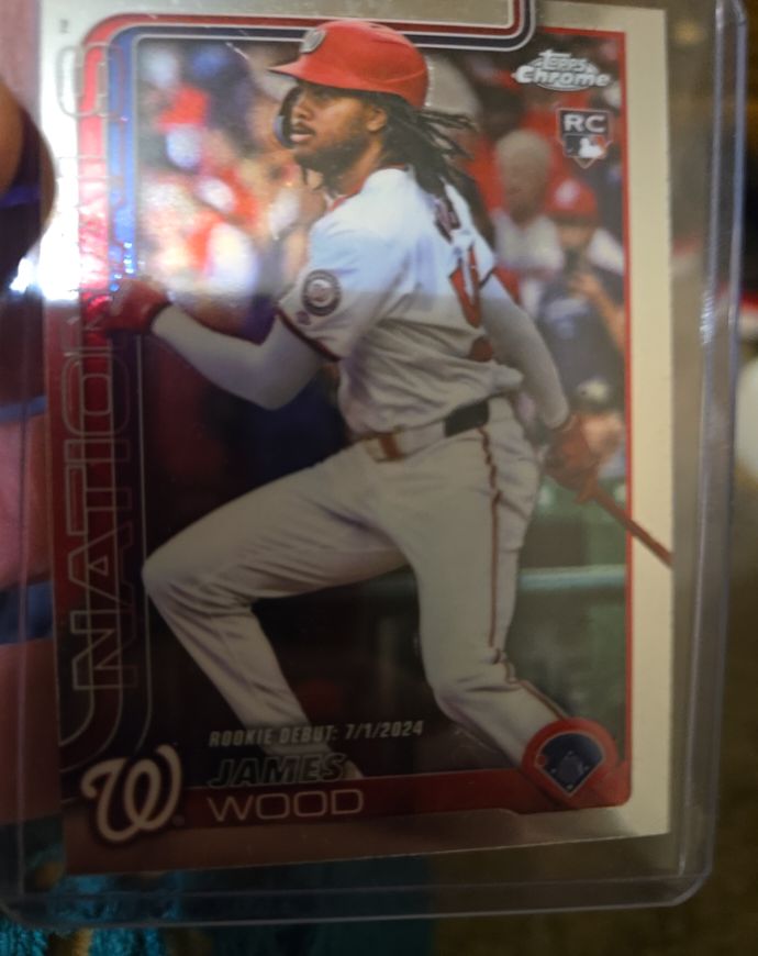 2025 Topps Chrome Update Series #USC95 James Wood Rookie Debut Washington Nationals — front