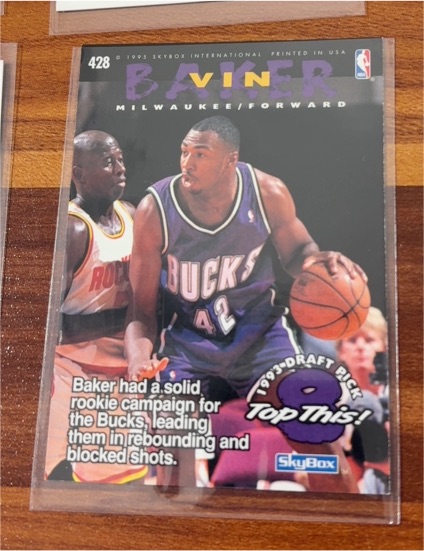 1995 SkyBox #428 Vin Baker — front