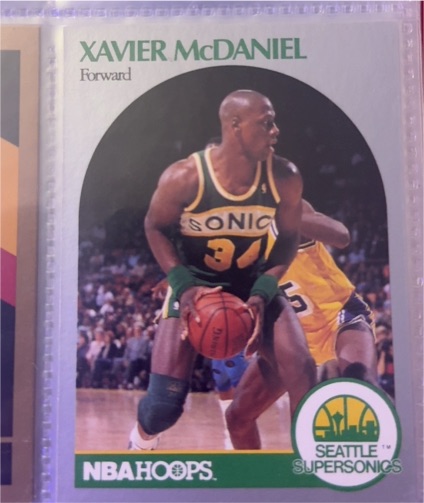 1990-91 Hoops #280 Xavier McDaniel Seattle Supersonics — front
