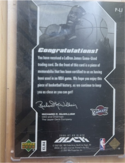 2006-07 Upper Deck Black #P-LJ LeBron James Game-Used — front