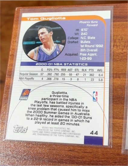 2000-01 Topps #44 Tom Gugliotta — front