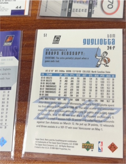 1999 Upper Deck #51 Tom Gugliotta — front
