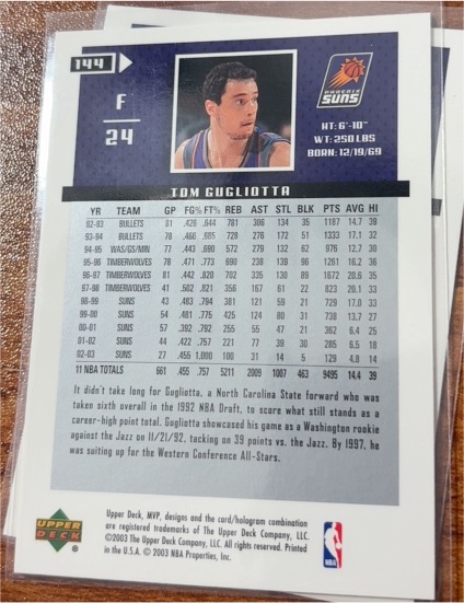 1993-94 Upper Deck #144 Tom Gugliotta — front