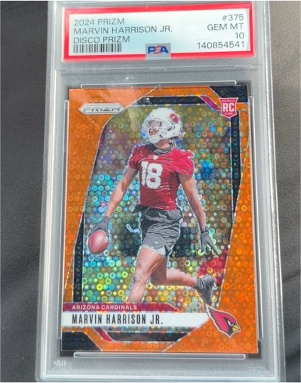 2024 Panini Prizm #375 Marvin Harrison Jr. Orange Disco Rookie — front