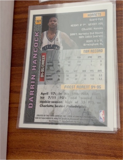 1994-95 Topps #157 Darrin Hancock — front