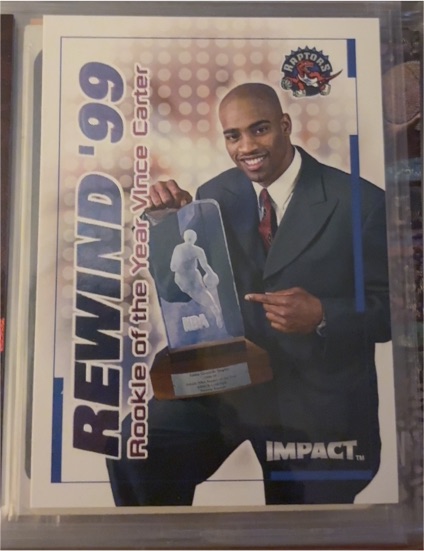 1999-00 SkyBox Impact Rewind '99 #14 Vince Carter — front