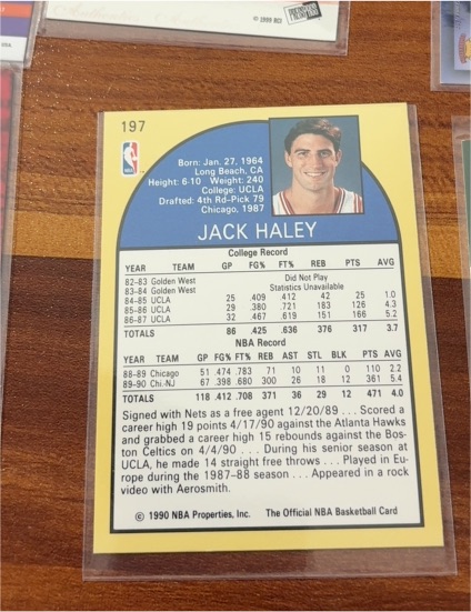 1990-91 NBA Hoops #197 Jack Haley — front