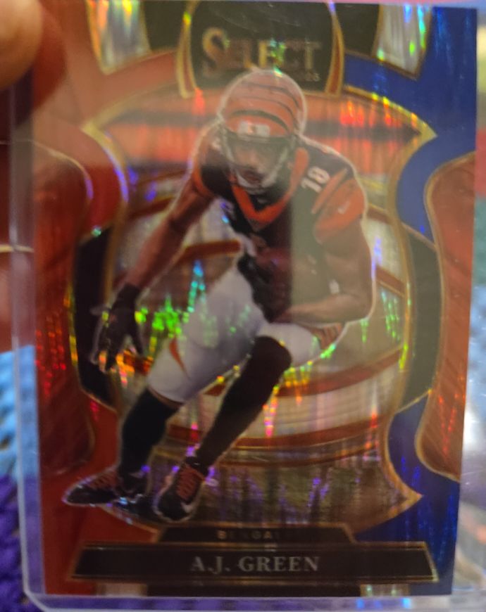 2025 Panini Select #99 A.J. Green Red and Blue Prizm Shock Bengals — front