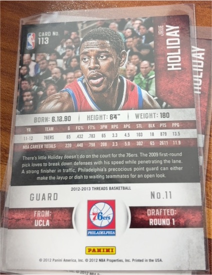 2012-13 Panini Threads #113 Jrue Holiday — front