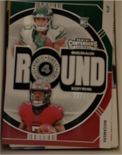 2024 Panini Contenders Round Numbers #16 Bucky Irving Braelon Allen — front