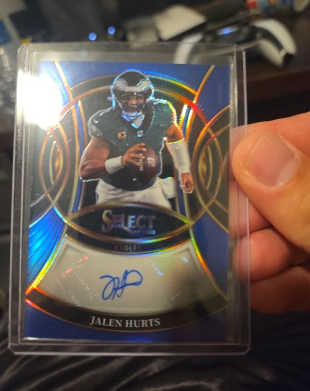 2025 Panini Select Jalen Hurts Auto Blue /149 — front