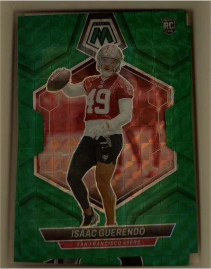 2024 Panini Mosaic #388 Isaac Guerendo Green Mosaic Prizm Rookie Card — front