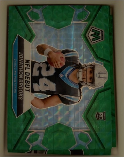 2024 Panini Mosaic #276 Jonathon Brooks NFL Debut Green Mosaic — front