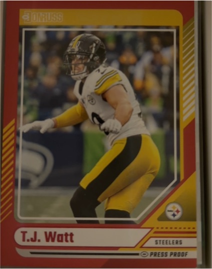 2024 Panini Donruss #259 T.J. Watt Press Proof Red — front