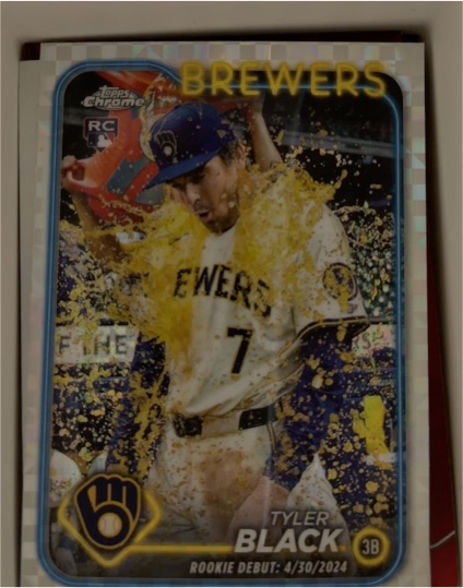 2024 Topps Chrome Update #USC124 Tyler Black X-Fractor Rookie Debut — front