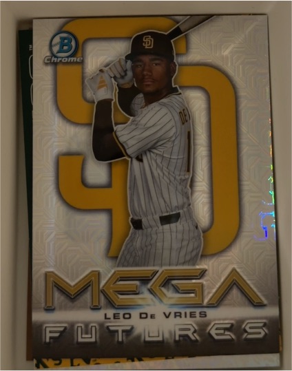 2025 Bowman Chrome Mega Futures Mojo Refractor #BMF-18 Leo De Vries — front