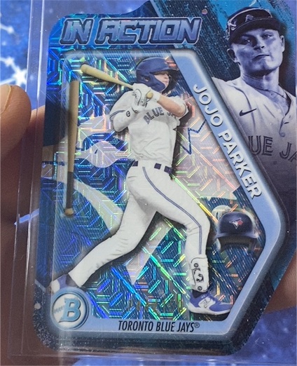 2025 Bowman Draft In Action Die-Cut Mojo Refractor #BIA-23 JoJo Parker — front