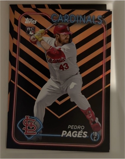 2024 Topps Update #US338 Pedro Pagés Holiday Foil Rookie Card — front