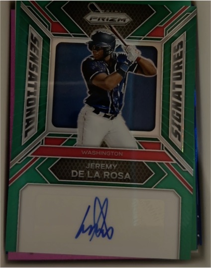 2024 Panini Prizm Sensational Signatures Green Prizm #SS-JD Jeremy De La Rosa — front