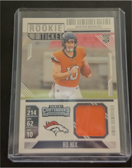 2024 Panini Contenders Rookie Ticket Swatches #RTS-BNX Bo Nix — front