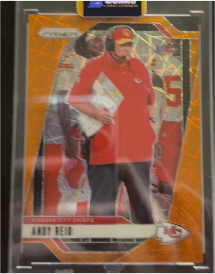2024 Panini Prizm #145 Andy Reid Orange Lazer Prizm — front