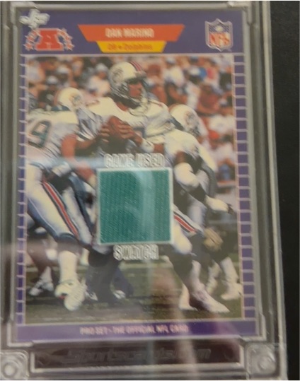 1990 Pro Set Jersey Fusion Dan Marino Game Used Patch — front