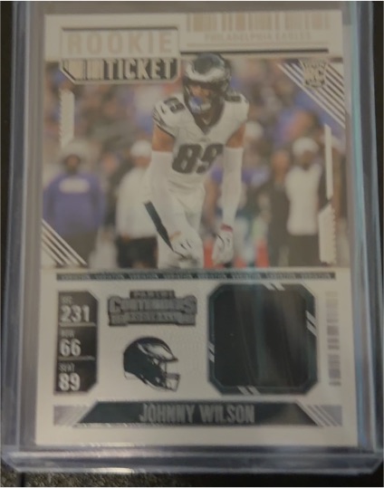 2024 Panini Contenders Rookie Ticket Patch #RTS-JWN Johnny Wilson — front