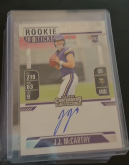 2024 Panini Contenders #101 J.J. McCarthy Rookie Ticket — front