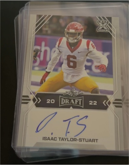 2022 Leaf Draft #BA-ITS Isaac Taylor-Stuart — front
