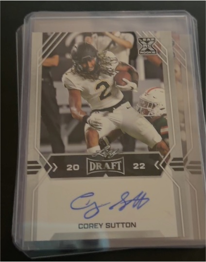 2022 Leaf Draft #BA-CS1 Corey Sutton — front