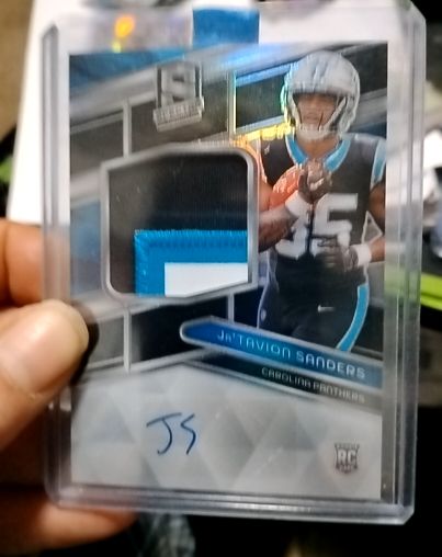 2024 Panini Spectra #RPA Ja'Tavion Sanders Rookie Patch Auto — front