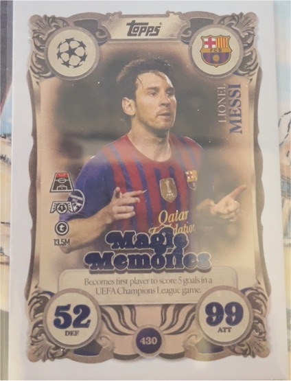 2025 Topps Match Attax #430 Lionel Messi Magic Memories — front