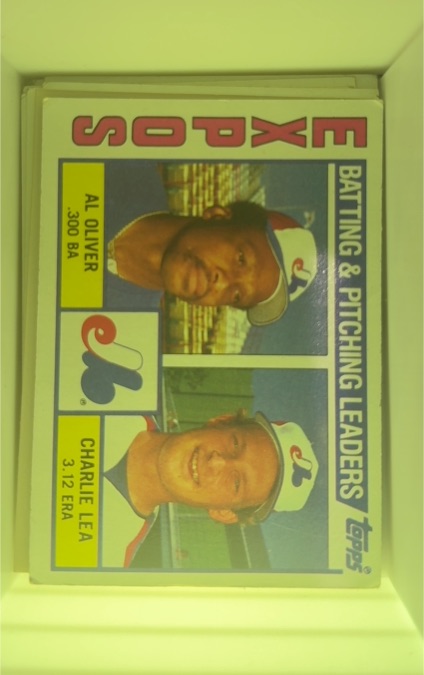 1984 Topps #516 Expos Leaders / Checklist Al Oliver / Charlie Lea — front