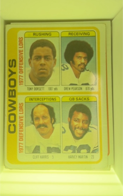 1978 Topps #507 Tony Dorsett / Drew Pearson / Cliff Harris / Harvey Martin — front