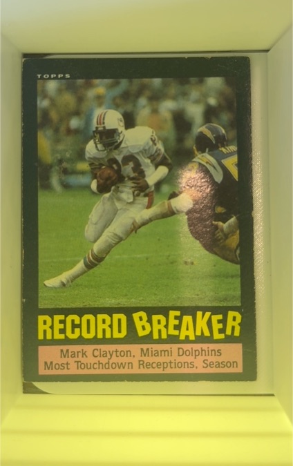 1985 Topps #1 Mark Clayton Record Breaker — front