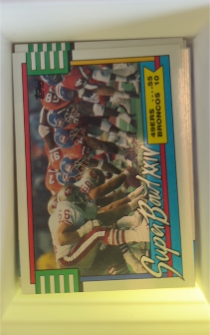 1990 Topps #5 Super Bowl XXIV 49ers Broncos — front