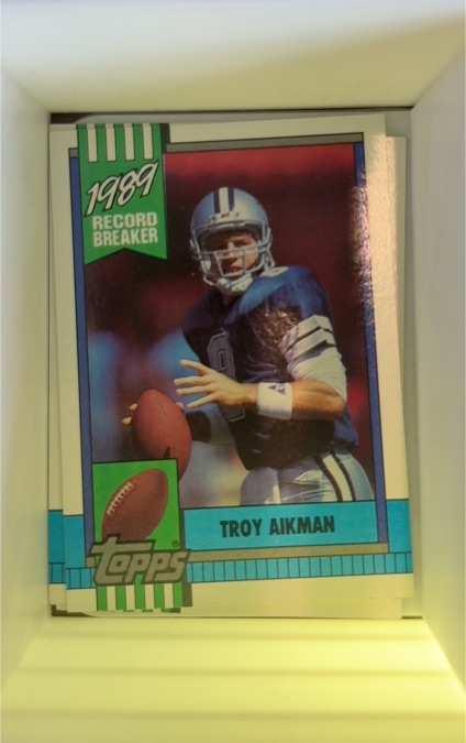 1990 Topps #3 Troy Aikman 1989 Record Breaker Dallas Cowboys — front