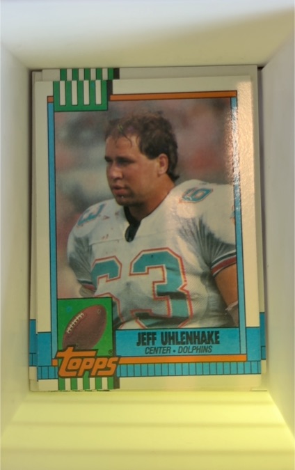 1990 Topps #332 Jeff Uhlenhake Miami Dolphins — front