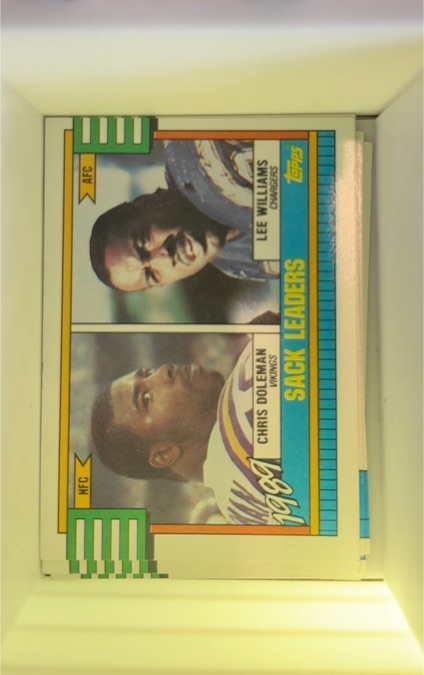 1990 Topps #193 1989 Sack Leaders Chris Doleman / Lee Williams — front