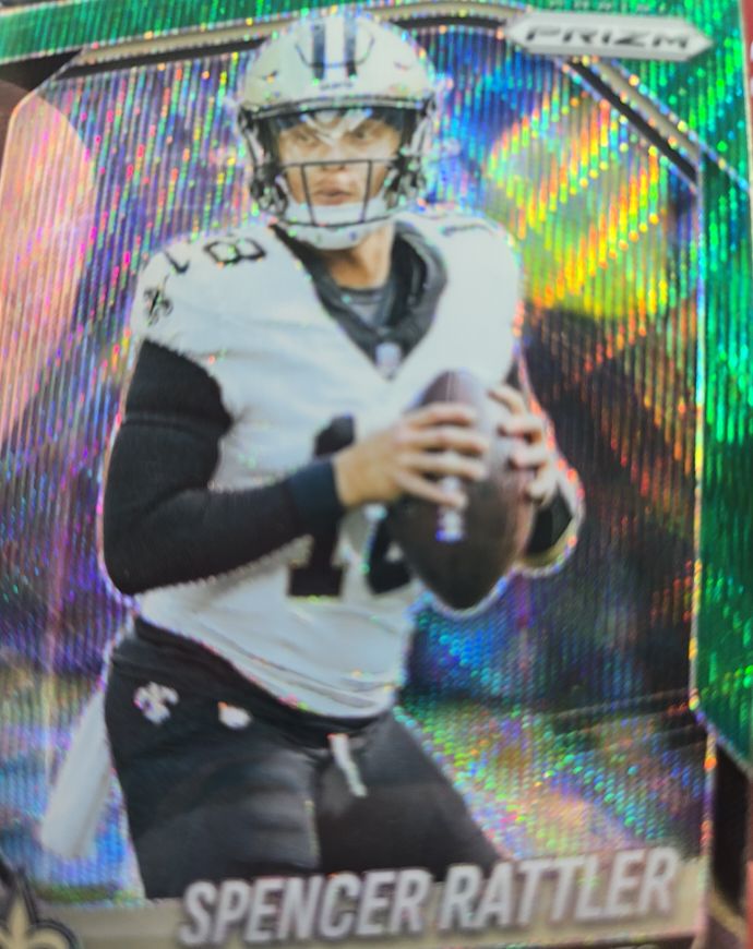 2024 Panini Prizm #388 Spencer Rattler Green Wave Prizm Rookie Card — front
