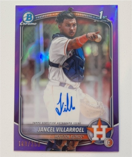 2025 Bowman Chrome #CPA-JV Jancel Villarroel Purple Refractor Autograph — front